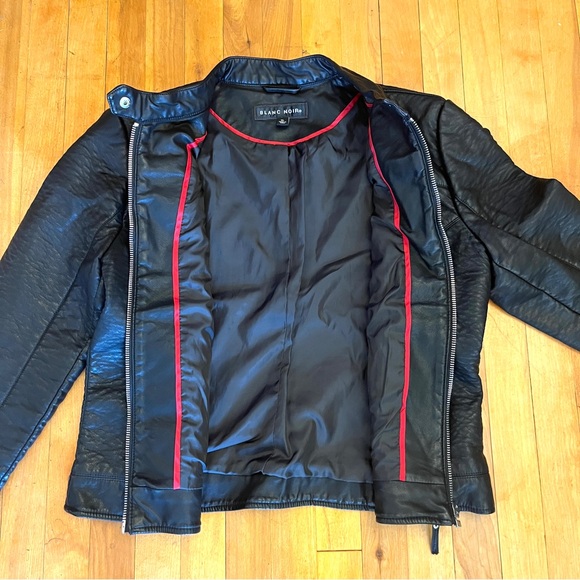 BLANC NOIR Faux Leather Jacket - Silver Zipper - XL - Picture 5 of 10